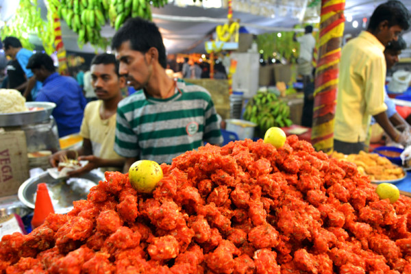 Locals at the market in Mysore
